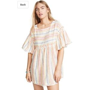 Free People Summer Nights Striped Dress in Yellow